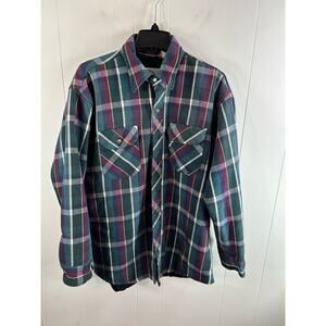 Mid-West Garment Co. Men’s plaid Shacket in size XL Green, Blue and Red Plaid.